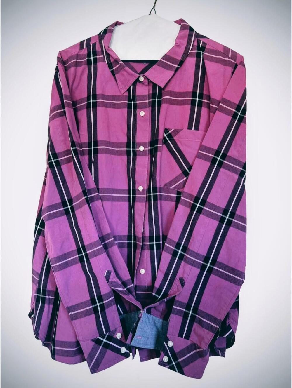Tommy Hilfiger Purple Plum Checkered Long Sleeve Button Down Shirt Mens Sze 2XL